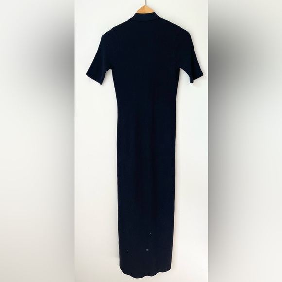 Zara Dress Women’s Small Knit Midi with Buttons Navy Blue Wool Blend - Picture 6 of 11